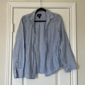 J.Crew Blue & White Striped Button Up